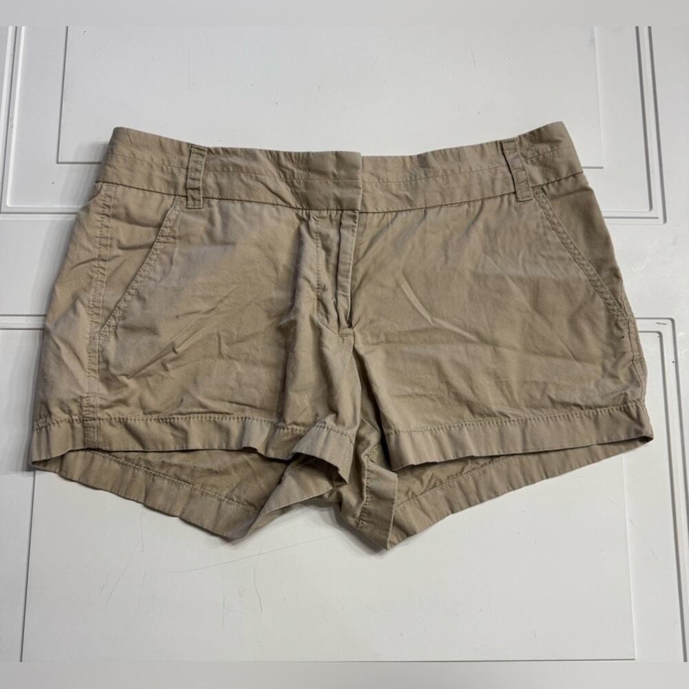 J. Crew Womens Sz 6 "Broken In" Chino Tan Khaki Shorts 100% Cotton